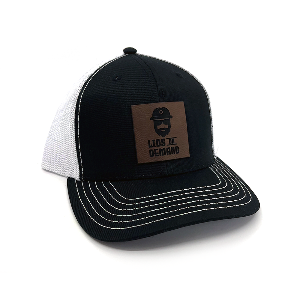 [6 Pack] 112 Style Leather Patch Trucker Hats - Square Patch